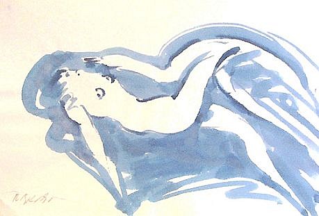 Reuben Nakian, Leda and the Swan, c. 1978
blue ink and wash on paper, 12 1/4 x 17 7/8 in. (31.1 x 45.4 cm)
60.70-059nakian
