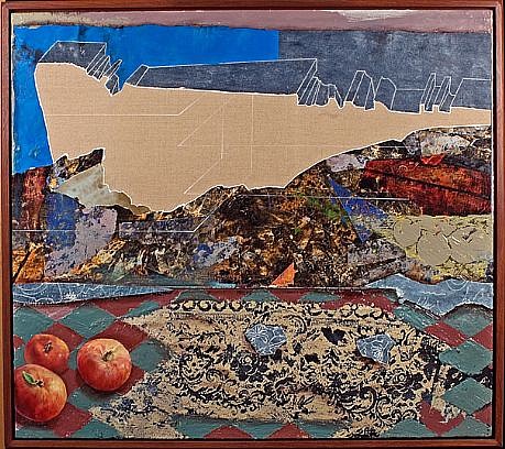 Steve Hawley, Three Wandering Apples, 2008
encaustic, oil, wax, on linen mounted on panel, 39 3/4 x 45 in. (101 x 114.3 cm)
SH030308