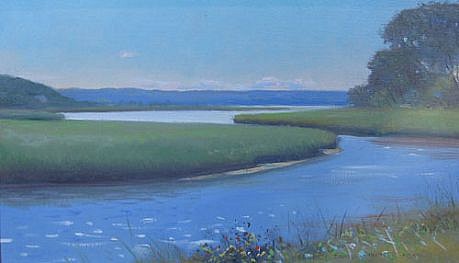 Robert Douglas Hunter, Westport River, Mass. (August), 2005
oil on canvas, 13 x 27 in. (33 x 68.6 cm)
RDH081105
