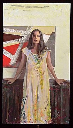 Steve Hawley, Woman With Interlaced Design, 2006
encaustic, oil, wax on panel, 23 x 13 in. (58.4 x 33 cm)
SH080107