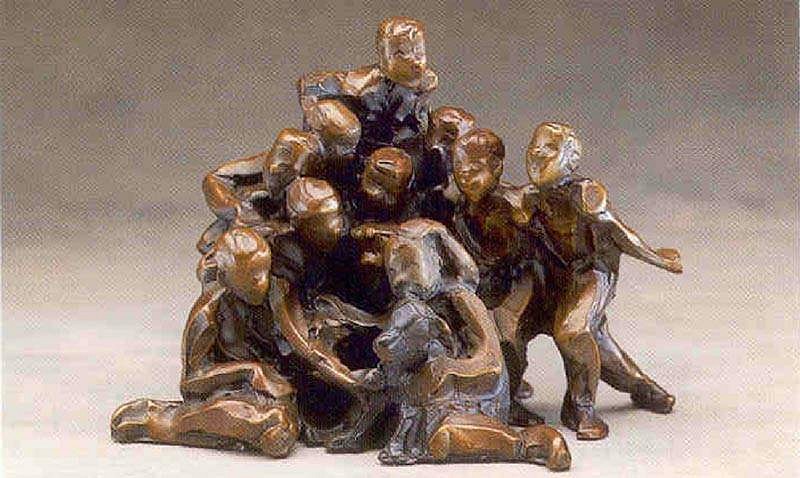 Jane DeDecker, Dog Pile, Edition of 31, 2002
bronze, 7 x 10 x 8 in. (17.8 x 25.4 x 20.3 cm)
JD031106