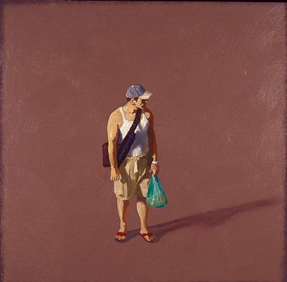 Scott Duce, Man With Green Bag, 2005
oil on panel, 12 x 12 in. (30.5 x 30.5 cm)
SD190605