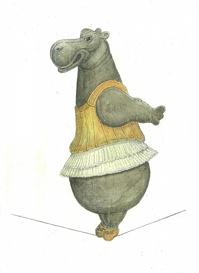 Bjorn Skaarup, Hippo Tightrope Dancer, 2017
Color engraved etching, 18 x 12 in. (45.7 x 30.5 cm)
BS170101
