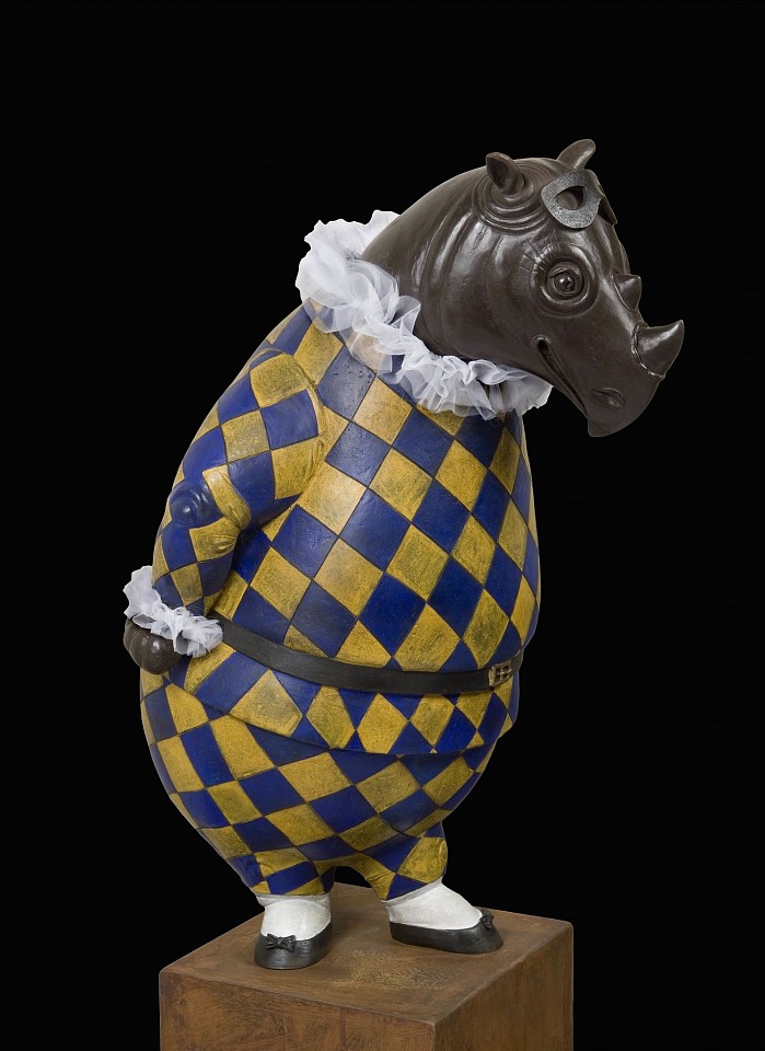 Bjorn Skaarup, Rhino Harlequin, bowing, Edition of 6, 2015
bronze, 44 1/4 x 20 x 26 in. (112.4 x 50.8 x 66 cm)
BS170201