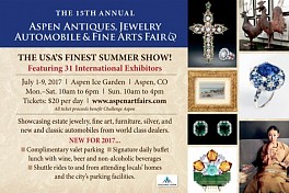 News & Events: Aspen Antiques, Jewelry, Automobile & Fine Arts Fair: July 1 - 9 , July  1, 2017