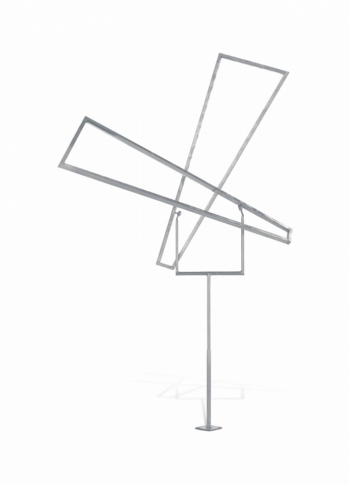 George Rickey, Two Open Trapezoids Excentric Variation VI, Ed. 1/3, 1979
stainless steel, 120 x 30 x 6 in. (304.8 x 76.2 x 15.2 cm)
GR180301