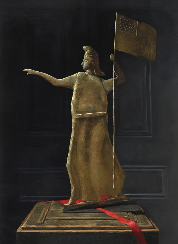 Sarah Lamb, Goddess of Liberty Weathervane, 2018
oil on linen, 49 x 36 in. (124.5 x 91.4 cm)
SL180902