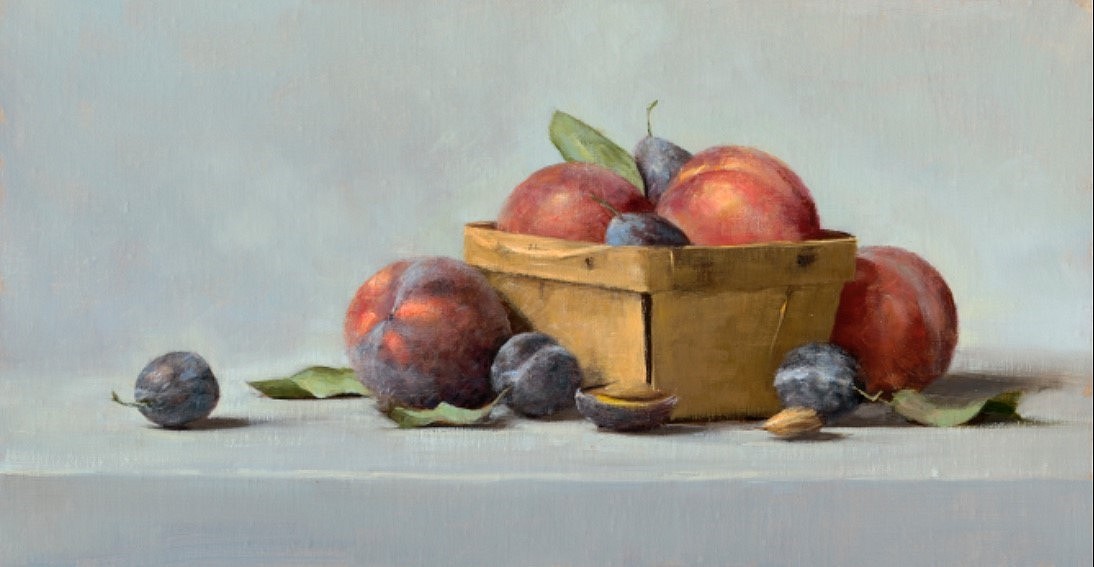 Sarah Lamb, Plums, 2018
oil on linen, 9 1/2 x 18 in. (24.1 x 45.7 cm)
SL100604