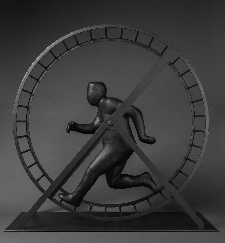 Jim Rennert, Rat Race, Edition of 9, 2018
bronze and steel, 31 1/2 x 32 x 12 in. (80 x 81.3 x 30.5 cm)