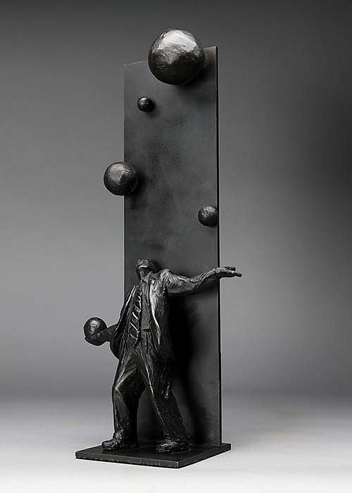 Jim Rennert, Things Are Looking Up, maquette, Edition of 9, 2014
bronze and steel, 16 1/2 x 7 x 4 in.