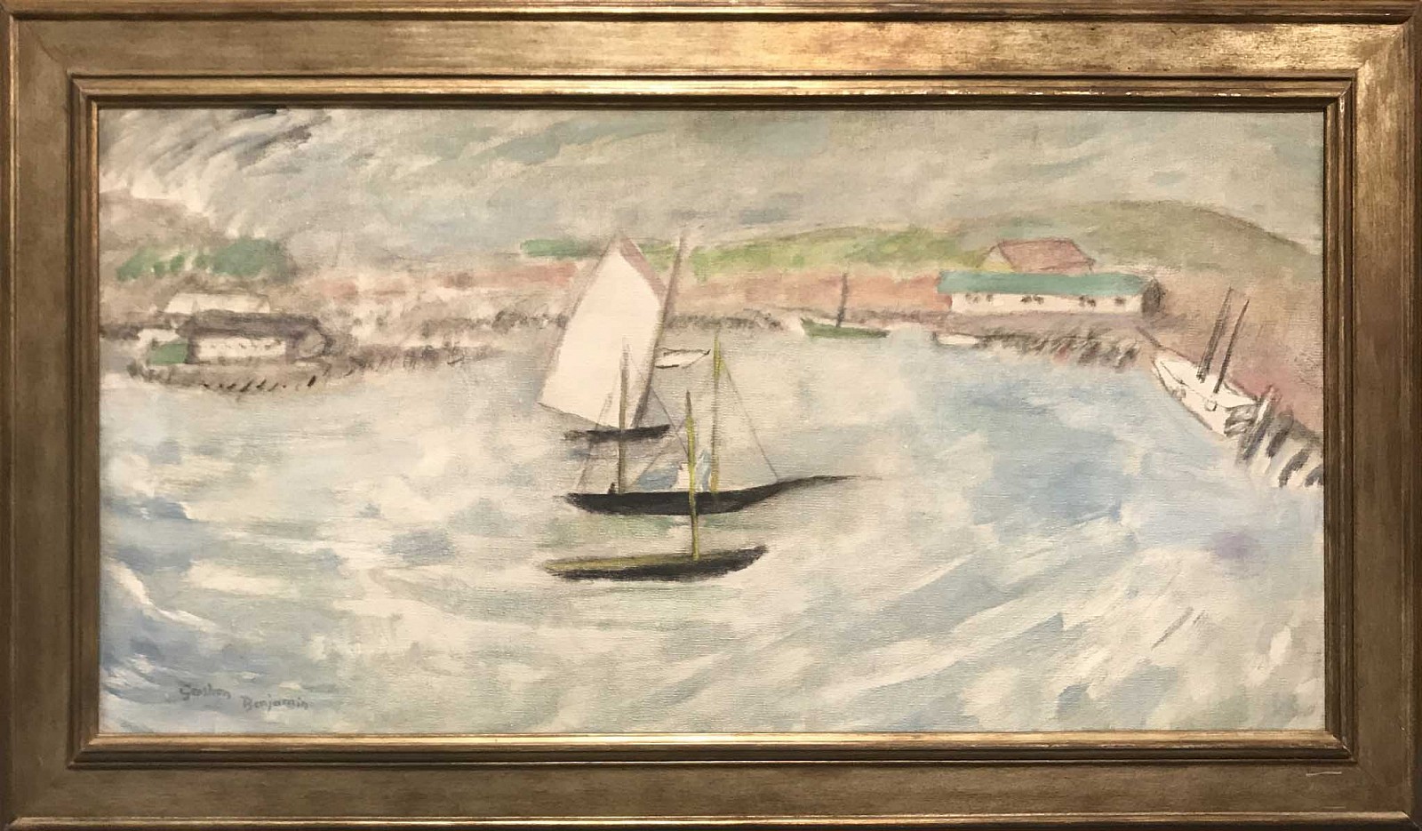 Gershon Benjamin, Gloucester Harbor #3, 1930 ca
oil on canvas, 17 x 34 in. (43.2 x 86.4 cm)
GB1803021