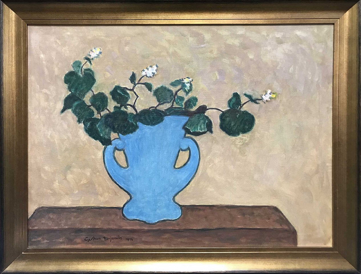 Gershon Benjamin, Begonias in a Blue Pot, 1976
oil on canvas, 25 x 33 in. (63.5 x 83.8 cm)
GB1803009