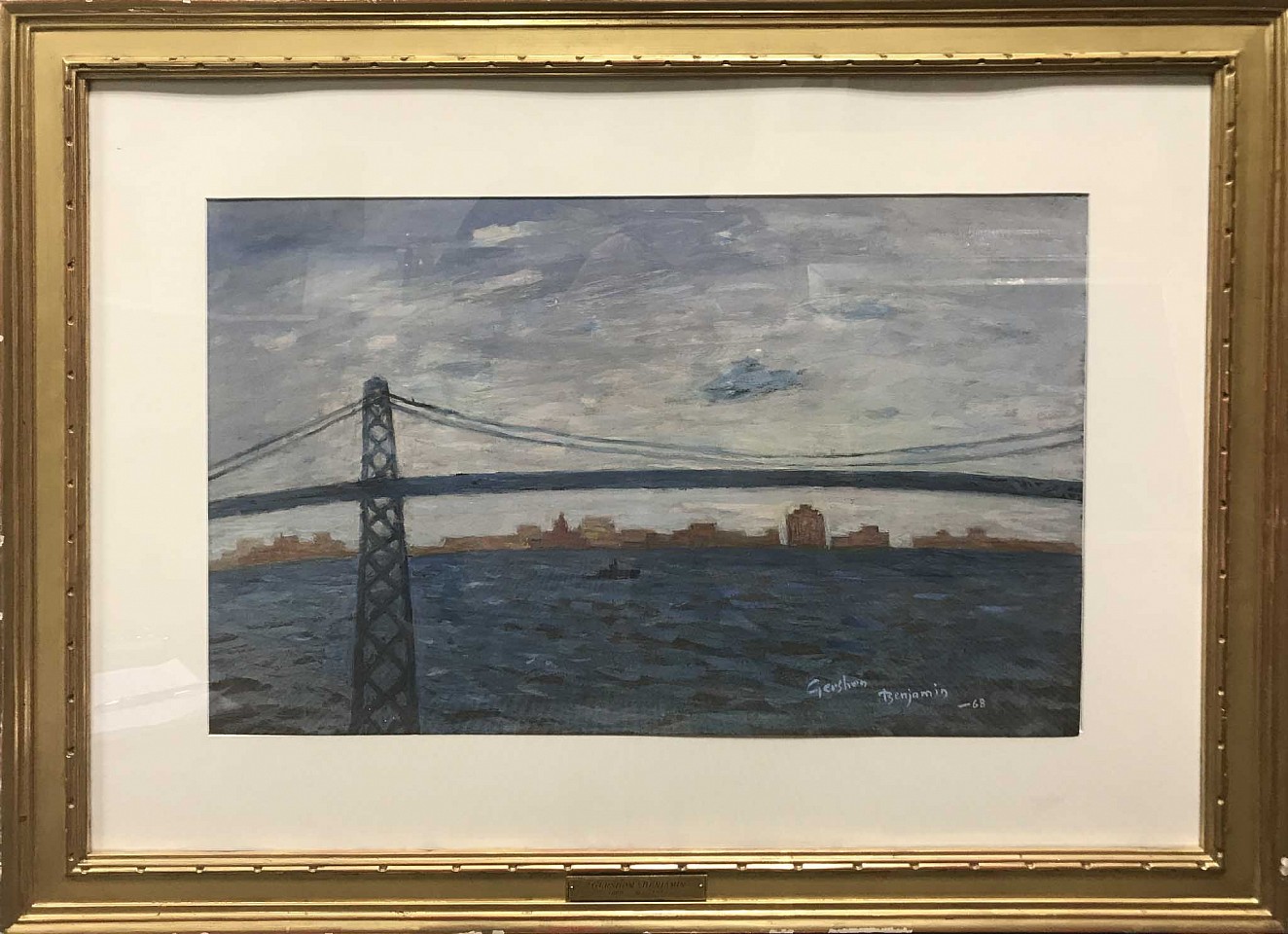 Gershon Benjamin, The Bridge, 1968
watercolor on paper, 14 1/2 x 22 in. (36.8 x 55.9 cm)
GB1803026