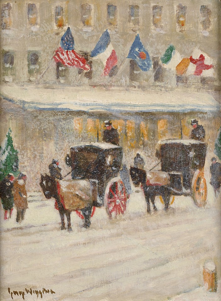 Guy Carleton Wiggins, Plaza Hotel
oil on canvas board, 15 1/4 x 12 in. (38.7 x 30.5 cm)
GCW190401