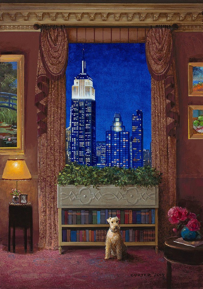 Jenness Cortez, Manhattan Night Light, 2019
acrylic on mahogany panel, 17 x 12 in. (43.2 x 30.5 cm)
JC191113