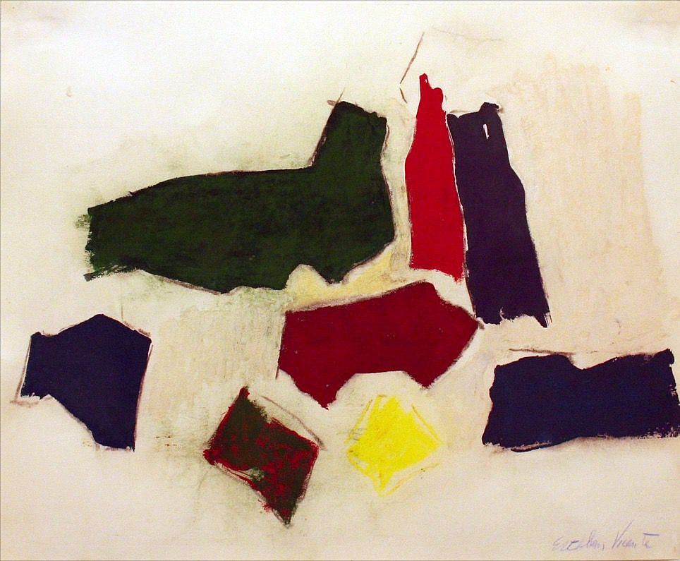 Esteban Vicente, Untitled, 1989
acrylic, pastel, and charcoal on paper, 12 3/4 x 17 1/2 in. (32.4 x 44.5 cm)
EV15946