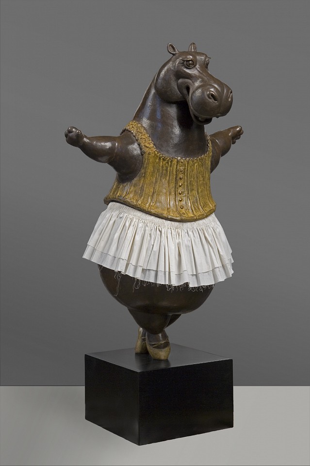 Bjorn Skaarup, Hippo Tightrope Walker, 3/9, 2018
bronze with fabric skirt, 48 3/4 x 24 x 20 in. (123.8 x 61 x 50.8 cm)
BS181001