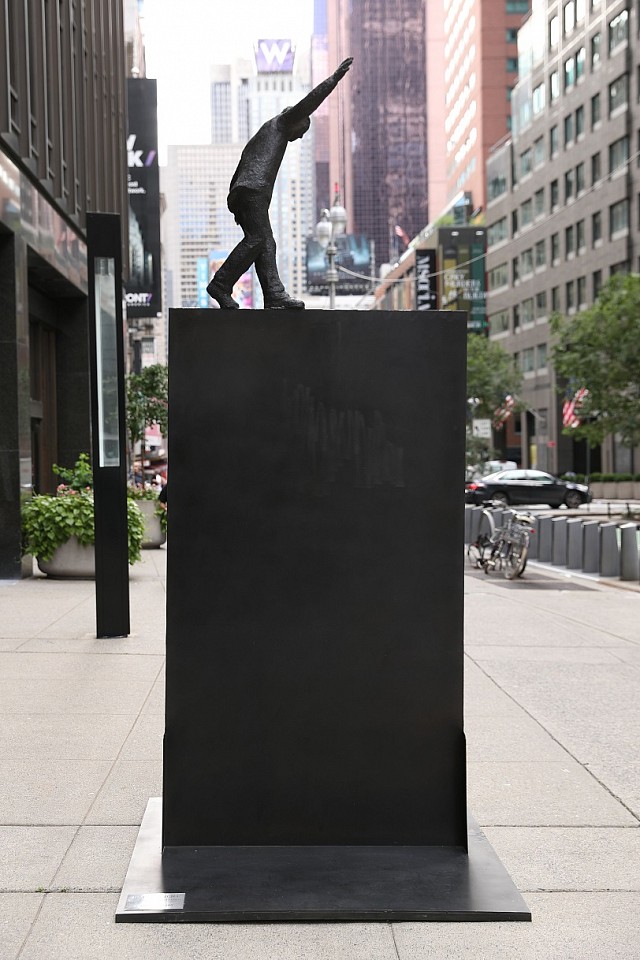 Jim Rennert, Walking the Tightrope, monumental, Ed. of 3, 2019
bronze and steel, 132 x 60 x 66 in. (335.3 x 152.4 x 167.6 cm)