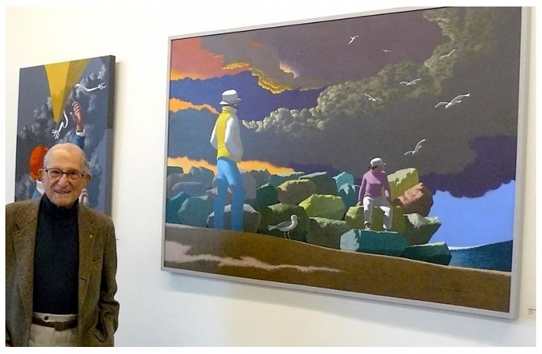 Leonard Everett Fisher News & Events: 'A Life of Art,' Leonard Everett Fisher Retrospective Showcased at Library, October 31, 2021 - Gretchen Webster - Westport Journal