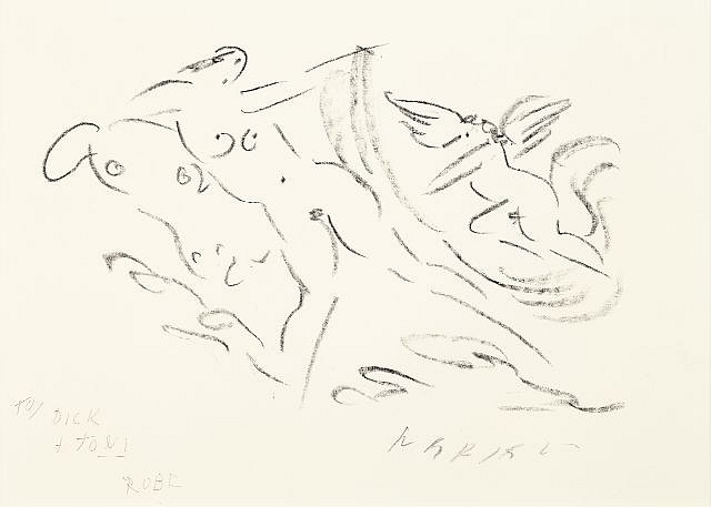 Reuben Nakian, Leda and the Swan, c. 1980
crayon on paper, 12 x 16 1/4 in. (30.5 x 41.3 cm)
RN211201