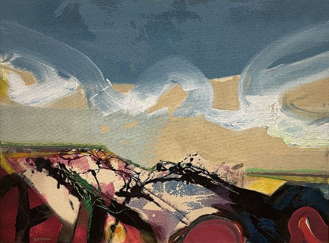 Syd Solomon, Longview Southeast, 1989
Acrylic and aerosol enamel on canvas, 36 x 48 in. (91.4 x 121.9 cm)
SOL-00201