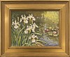 white irises framed