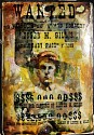 Kadir López, WANTED (Baby Face Nelson)
mixed media on vintage enamel sign