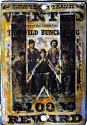 Kadir López, WANTED (The Wild Bunch 2)
mixed media on vintage enamel sign
