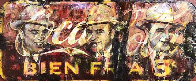 Kadir López, Al Capone
mixed media on vintage enamel sign, 12 x 29 in.
KL220262