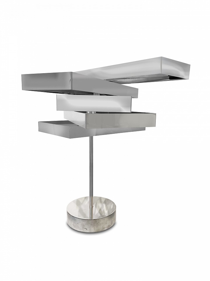 John Poché, Five Ribbon Lamp, 2020
stainless steel, 24 x 16 x 23 in.
