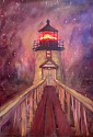 Kadir López, Brant Point Lighthouse
2022, oil on canvas with neon