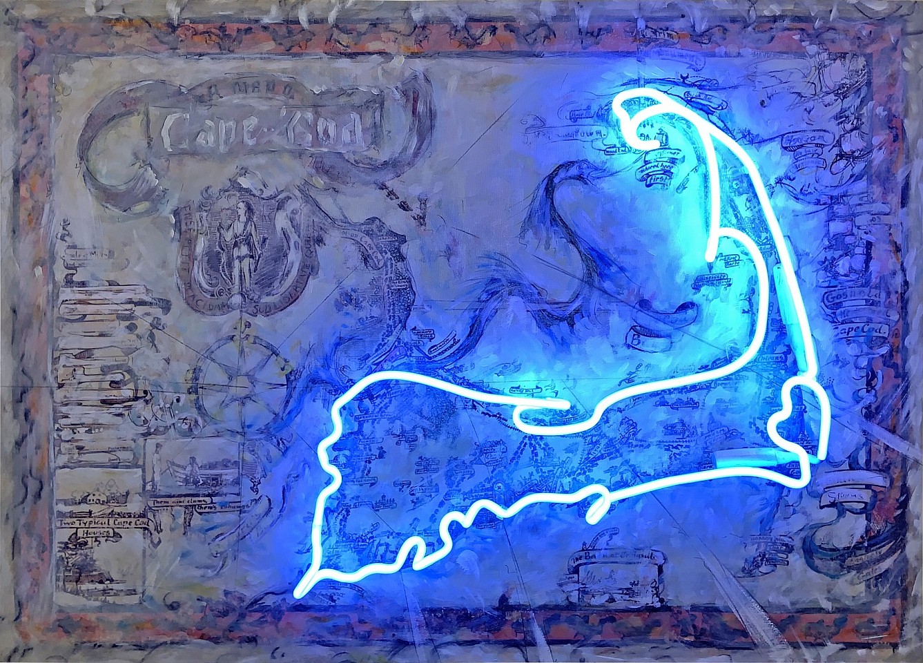 Kadir López, Cape Cod, 2022
oil on canvas with neon, 25 x 35 in.
KL220620