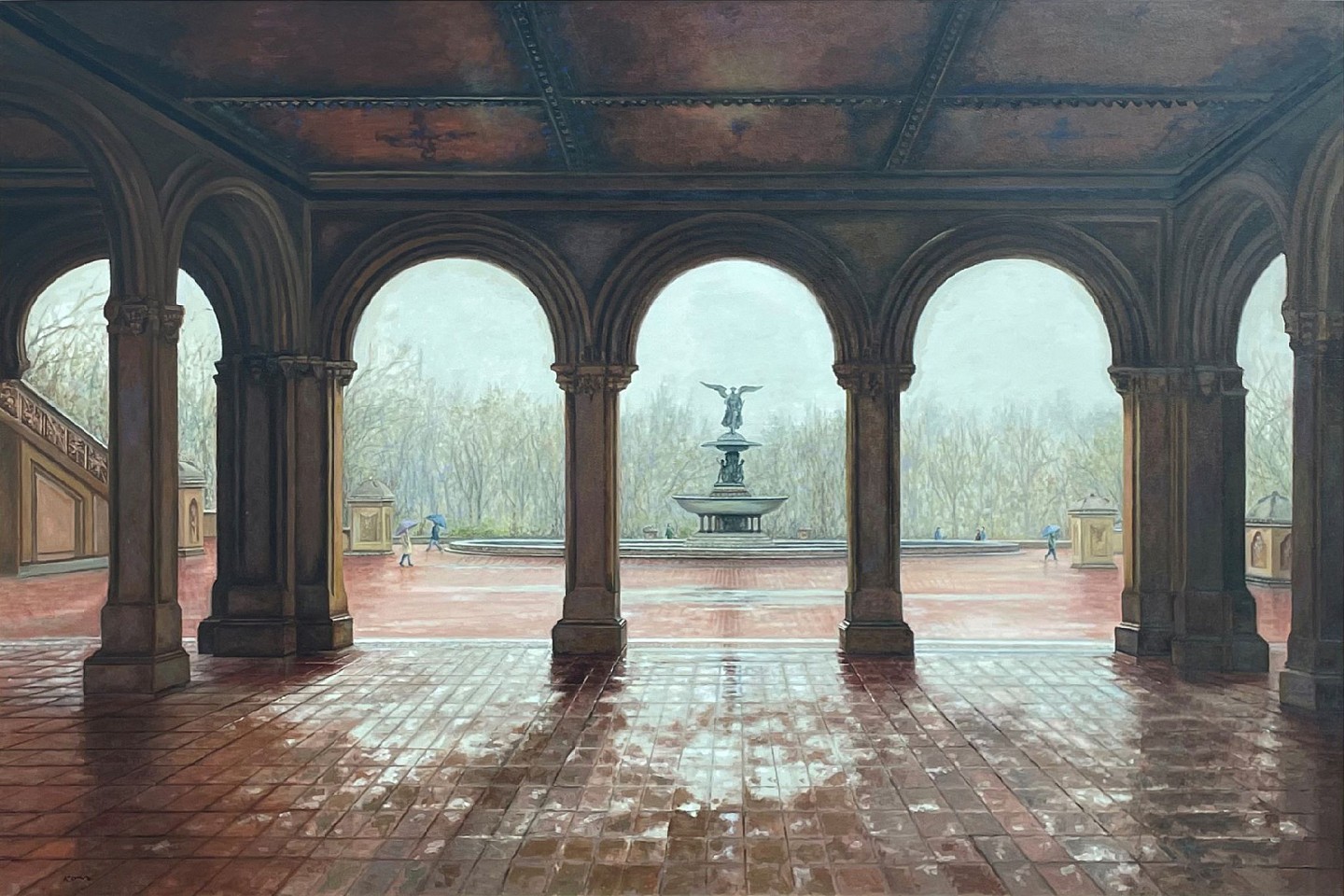 Marla Korr, Bethesda Terrace Arcade (Central Park), 2022
oil on linen, 48 x 72 in. (121.9 x 182.9 cm)
MK221101