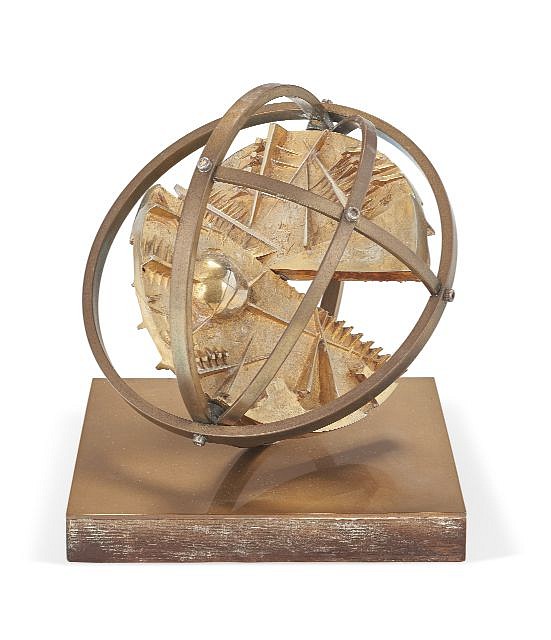 Arnaldo Pomodoro, Giroscopio, studio, 1986
bronze and iron, 7 x 6 1/4 x 6 1/4 in. (17.8 x 15.9 x 15.9 cm)
AP220101