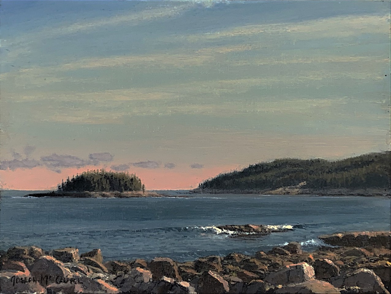 Joseph McGurl, Field Painting: Day is Done, the Coast of Maine, 2018
oil on linen panel, 9 x 12 in. (22.9 x 30.5 cm)
JM200422