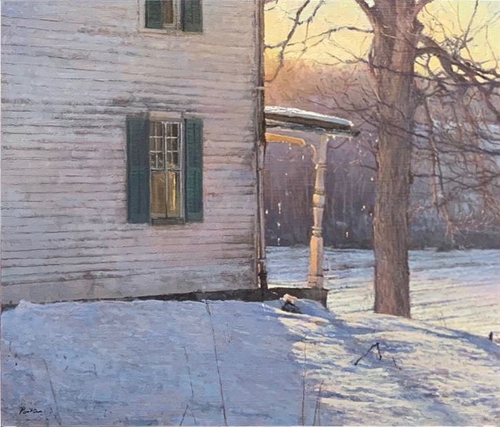 Peter Poskas, January Thaw, 1988
oil on panel, 10 11/16 x 12 5/8 in. (27.1 x 32.1 cm)
PP201203