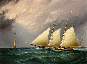 James Edward Buttersworth - James Edward Buttersworth SAPPHO leading DAUNTLESS Around the Mark