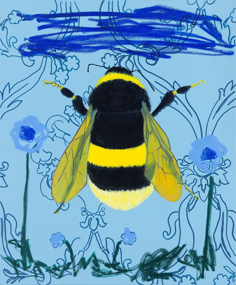 Adam S. Umbach, Bee Scene (Light Blue), 2023
Oil, enamel, paint pen and oil stick on canvas, 24 x 20 in. (61 x 50.8 cm)
AU230305