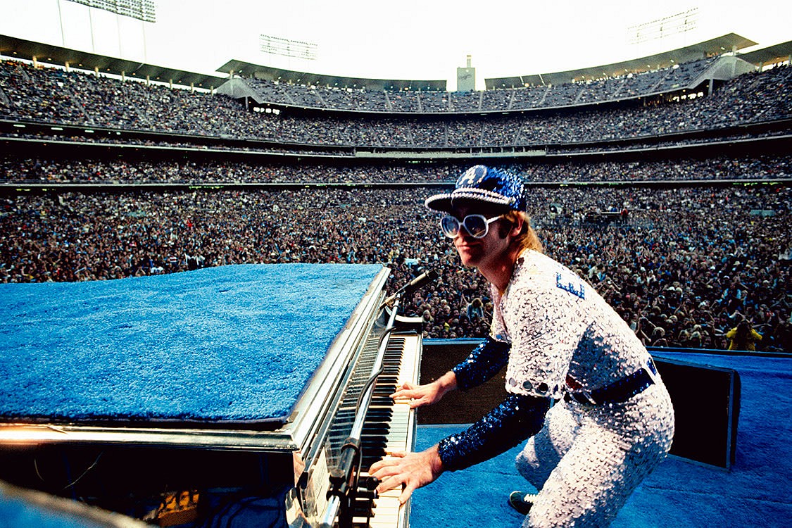 Terry O&#039;Neill, Elton John at Dodger Stadium, Ed. of 50, 1975
C-Type Print, 20 x 24 in.