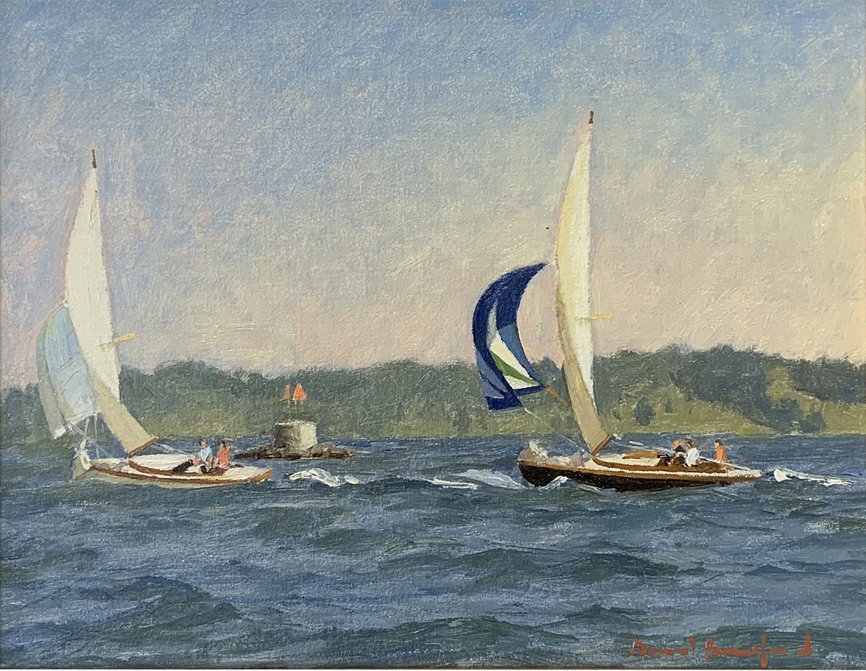 David Bareford, S Class Regatta, 2023
oil on panel, 11 x 14 in. (27.9 x 35.6 cm)
DB230601