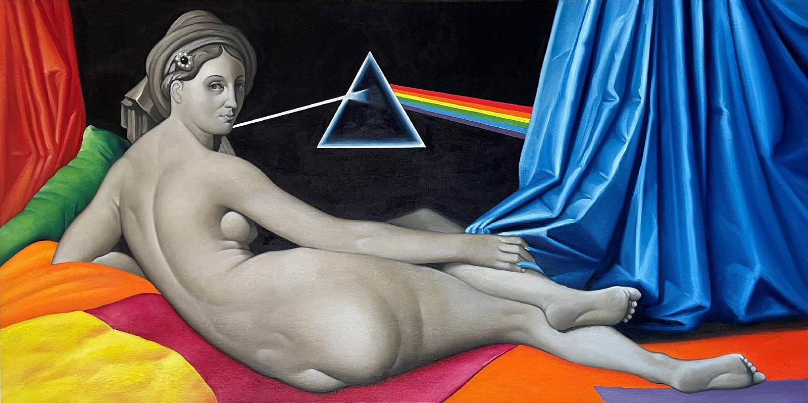 William Nelson, Odalisque on the Dark Side of the Moon, 2023
oil on canvas, 30 x 60 in.