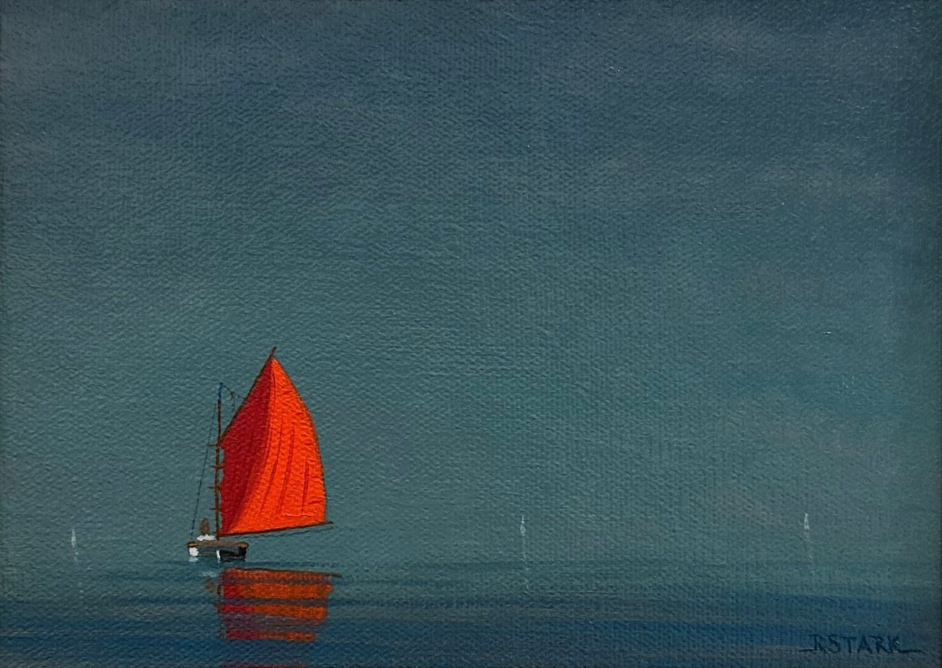 Robert Stark, Jr., Red Sail in The Sound
oil on panel, 8 in. (20.3 cm)