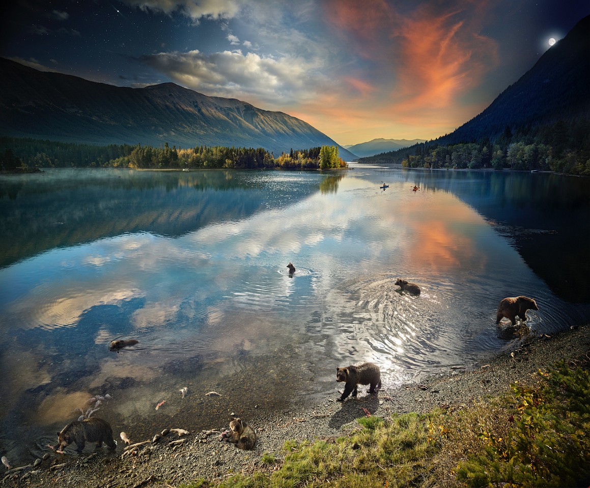 Stephen Wilkes, Grizzly Bears, Chilko Lake, B.C., Day to Night, Ed. 2/12
FujiFlex Crystal Archive Print, 48 x 58 in. (121.9 x 147.3 cm)
SW240303