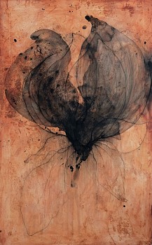 Nathalie Deshairs - Nathalie Deshairs Iris fond sienne 2