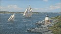 Richard Loud, Castle Hill Light, Study, Schooner Yacht Merlin, 1906
2024, oil on canvas