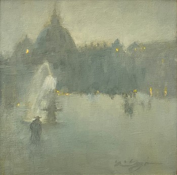 Work: Nina Maguire St. Peters, Dusk, Rome (with fountain)