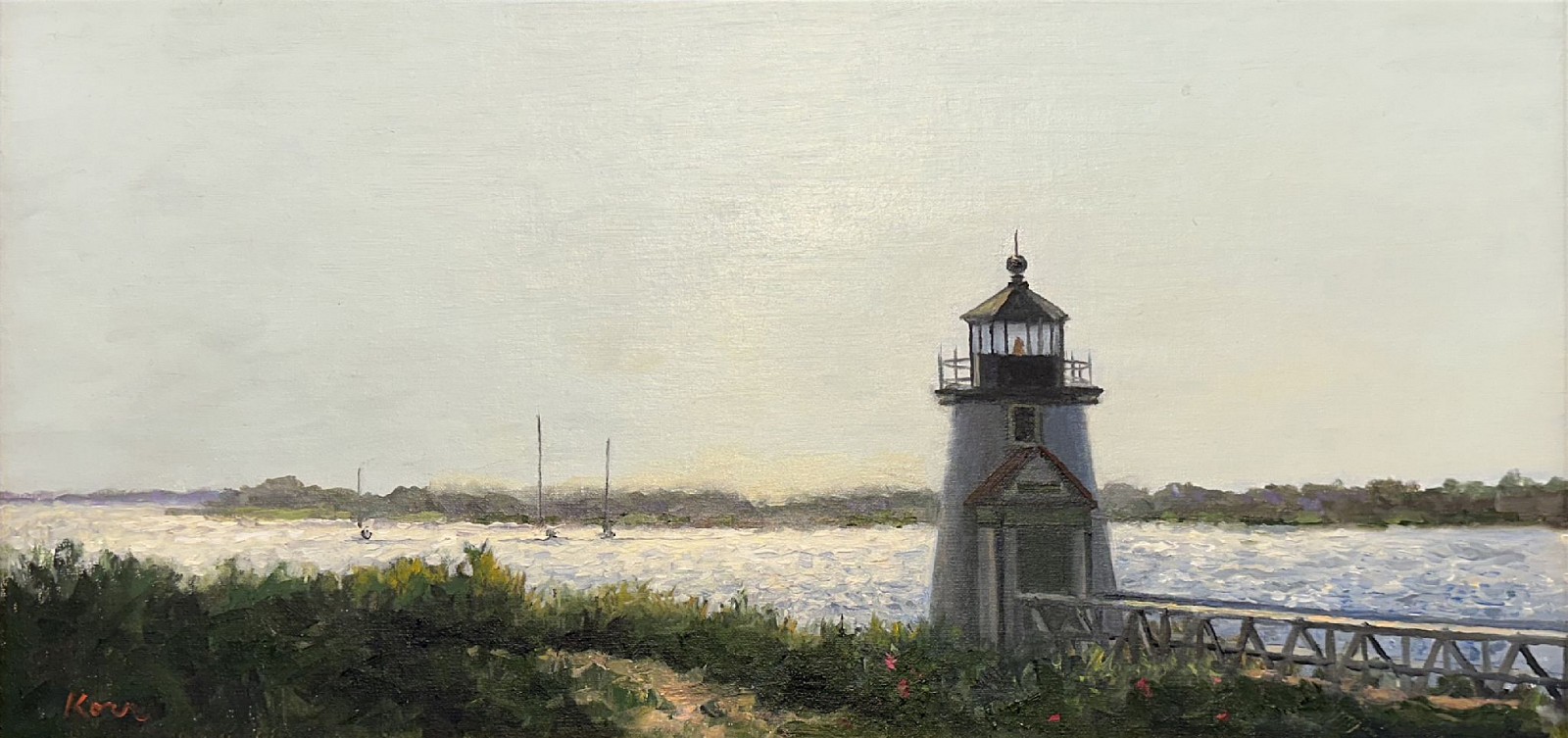 Marla Korr, Brant Point Light, 2025
oil on linen, 10 x 20 in. (25.4 x 50.8 cm)
MK250202