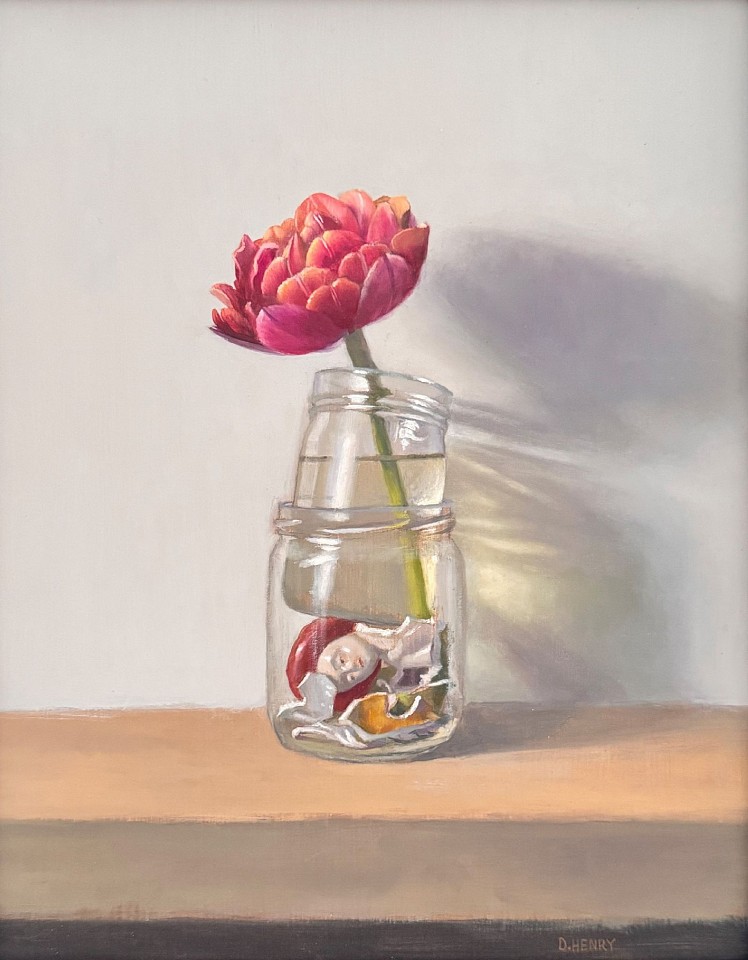 David Henry, Tulip in Two Jars, 2025
oil on birch panel, 10 x 8 in. (25.4 x 20.3 cm)
DH250204