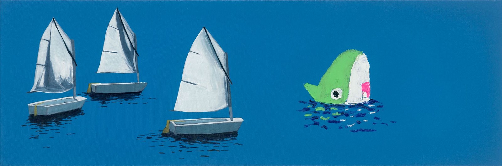 Adam S. Umbach, Fleet Retreat, 2025
oil and acrylic on canvas, 12 x 36 in. (30.5 x 91.4 cm)
AU250602