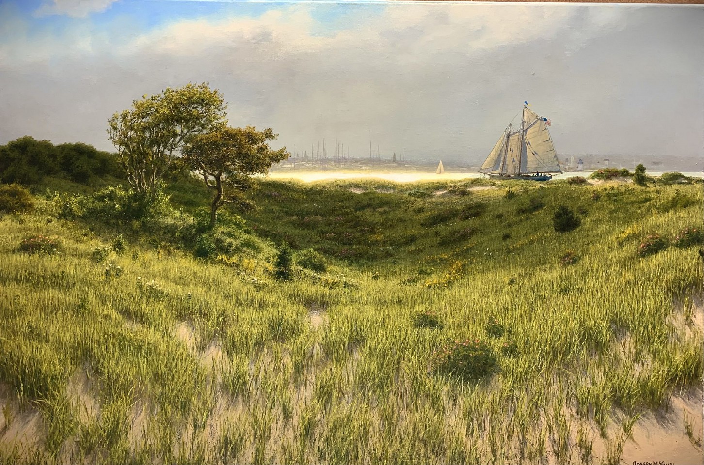 Joseph McGurl, View from Coatue, Lifting Fog, Afternoon Sun, 2025
oil on linen, 24 x 36 in. (61 x 91.4 cm)
JM250701